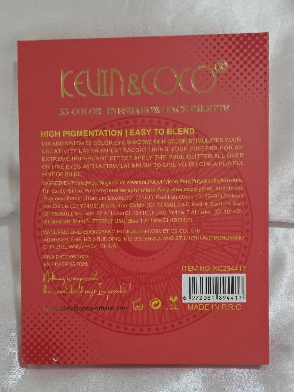 Kevin & Coco 55 Color EyeShadow Face Palette